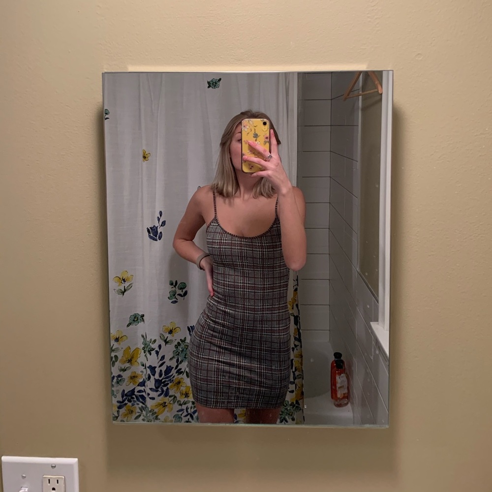 bodycon checkered dress
